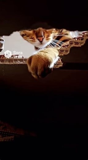 POV: You’re the Mouse… When the Ceiling Suddenly Has a Cat Patch… Paw Coming Through 😂