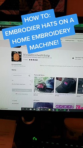 Teaching what I wish I knew when I first started! Etsy shop is Wicked Stitches Workshop #howto #embroidery #singer #embroiderymachine #embroideredhat