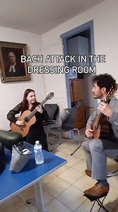 A little Bach for courage before the show with @gabriel___bianco 🎶 #guitar #bach | Vera Danilina