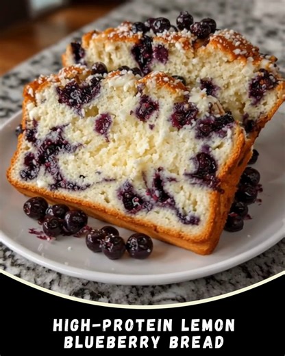 High-Protein Lemon Blueberry Bread 🍋🫐 Light, fluffy, and packed with protein. Serves: 8 Ingredients (no measurements) • powdered egg whites • water • blended cottage cheese • sweetener • lemon juice • blueberries Steps: 1. Beat egg whites with water to stiff peaks. 2. Gently fold in cottage cheese, sweetener, lemon juice, and most blueberries. 3. Pour into a greased, lined loaf pan. Swirl the mashed berries on top. 4. Bake at 350°F until golden and set. Cool before slicing. Macros per serving 