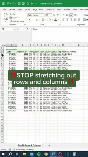 Excel Hack: Stretch Rows & Columns Like a Pro! 💡 #excel #exceltips #spreadsheetmagic