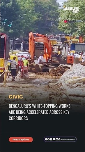 Bengaluru White-Topping Update | 104 Roads, 161 km Under Progress 🚧 #bengaluru #gba #infrastructure