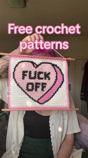 ✨FREE PATTERN✨ The Valentines Day Candy Hearts graph pattern is now live and ready to be downloaded on KoFi where you can download them for free or leave me a tip if you want. It takes a lot of time and editing to work out patterns so if you have the capacity to support me I really appreciate it! ALSO a reminder that these and all my other graph patterns have been designed to be interchangeable with my Graphic Text Vest Pattern that is also available on Etsy, KoFi, and Ribblr #crochet #freepatte