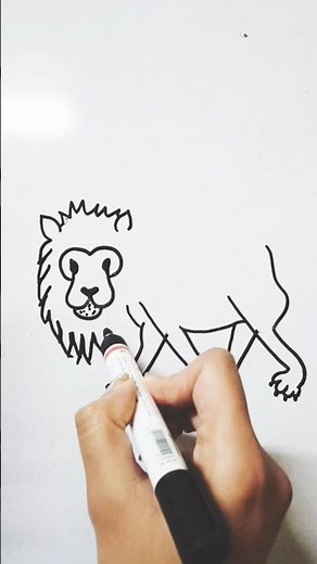 How to Draw a Lion Easy for Beginners 🦁✏️ #ytshorts #simpledrawing #trending