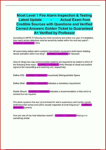 Nicet Level 1 Fire Alarm Inspection Testing Latest Update Ac video
