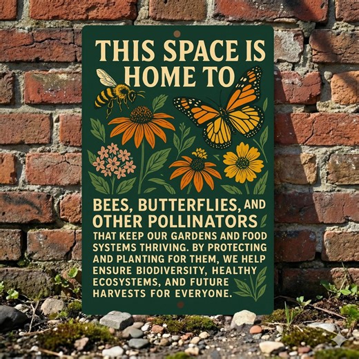 Native Plant Pollinator Habitat Sign, 8x12 12x18 Outdoor Rated Aluminum Sign, Gift for Gardener - Etsy