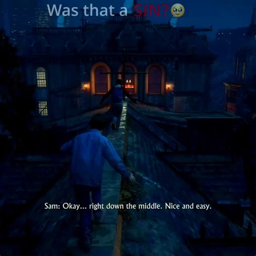 Yours Everyday | 4K Gaming on Instagram: "The intrusive thoughts won. 😂 Me: "I should probably be respectful in this ancient cathedral." Also Me: Swings on the crucifix like a jungle gym. . . . . . . {Uncharted 4 Sam Drake funny line, Was that a sin, Swinging on cross game scene, Uncharted 4 cathedral level, Funny gaming quotes, Naughty Dog dialogue, Sam and Nate banter, PS5 funny moments.} #gamingmemes #relatable #uncharted #fails #sorryjesus nathandrake"