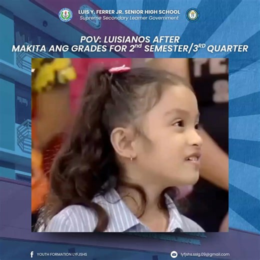 𝐓𝐮𝐥𝐚𝐥𝐚 𝐥𝐚𝐧𝐠 𝐬𝐚'𝐤𝐢𝐧𝐠 𝐤𝐰𝐚𝐫𝐭𝐨, 𝐚𝐭 𝐦𝐚𝐠𝐦𝐮𝐦𝐮𝐧𝐢-𝐦𝐮𝐧𝐢~~ 🎶 As the 𝘁𝗵𝗶𝗿𝗱 𝗾𝘂𝗮𝗿𝘁𝗲𝗿 𝗰𝗮𝗺𝗲 𝘁𝗼 𝗶𝘁𝘀 𝗲𝗻𝗱, we want to congratulate every Luisiano for making it this far. Truly, it was not easy—there were some days you depend your worth on your grades. But let this be a reminder that 𝘆𝗼𝘂 𝗮𝗿𝗲 𝗺𝗼𝗿𝗲 𝘁𝗵𝗮𝗻 𝗷𝘂𝘀𝘁 𝘆𝗼𝘂𝗿 𝘀𝗰𝗼𝗿𝗲𝘀. 🫂 Whether you're feeling proud, relieved, disappointed, motivated, unsure—𝗶𝘁’𝘀 𝗮𝗹𝗹 𝗼𝗸𝗮𝘆. Your grad