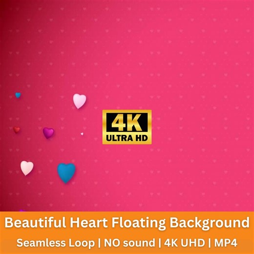 Floating Hearts 4K Background | Seamless Loop Romantic Motion Animation | Valentine, Wedding Video - Etsy
