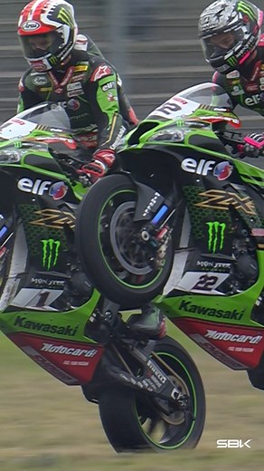 1M views · 10K reactions | #FridayFeeling hits different with this epic double wheelie from the KRT squad at Magny-Cours in 2020!  Celebrating a 1-2 finish in the Superpole Race in true style! 磊賂 #FrenchWorldSBK  #WorldSBK #motorcycle #motorsport #racing | WorldSBK | Facebook