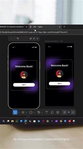 SeddyWorld | Design & Digital Skills on Instagram: "Today I designed a Glowing Sign-In Screen UI in Figma. I kept it simple with a clean layout, soft glow effects, and a smooth modern feel. If you’re learning UI/UX, follow along and get inspired by the small daily improvements. Design with me every day! | #uiuxdesign #figmatutorial #figmadesign #dailyui #uidesign #uxdesign #mobileappdesign #learnuiux #designerlife #appdesign #figmaafrica #uiuxbeginner #reelsbonus #reelsgifts #uscreator #reelspay