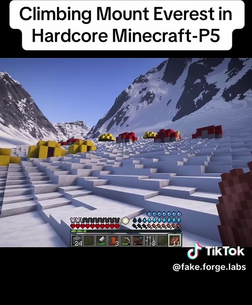 Climbing Mount Everest in Hardcore Minecraft-P5#foryou#viral#for#fyp | climbing mount everest minecraft