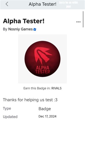 Soo I got the alpha test badge????