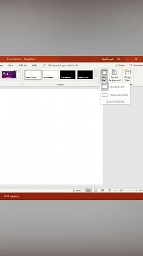 #Shorts | Change Slide Size in PPT | Change Page Size | 16:9 Slide | 4:3 Slide | BVSP Creations