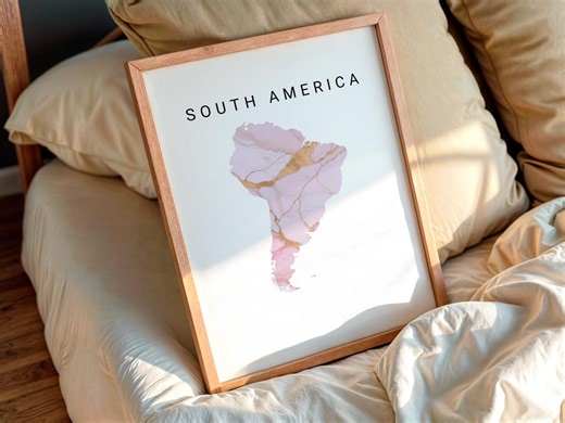 South America Map Printable Wall Art – Modern Marble Topographic Poster – Travel Decor Digital Download - Etsy