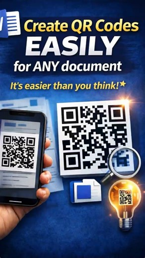 Create QR Code in MS Word in 1 Minute 🔥 | Microsoft Word QR Code Trick #shorts #viral #msword