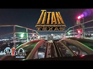 2021 Titan Roller Coaster at Night On Ride Front Seat HD POV Six Flags Over Texas