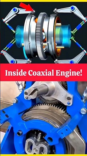 How a Coaxial Piston Engine Works 🔥 | Genius 3D Animation #shorts