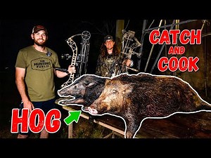 Bowhunting WILD Pigs!!! (Catch and Cook)