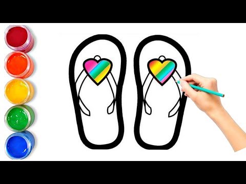 How to draw easy slippers | easy drawing step by step for kids