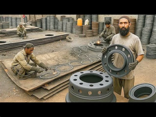 Amazing Manufacturing Process of Heavy Duty Truck Tyre Wheel Rim Plate High stranger Sheet Pakistan | Inventor TV | Facebook