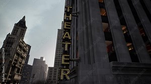 A large sign that is on the side of a building