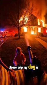 This Firefighter Didn’t Hesitate… 🐕🔥 #dogvideos #shortvideo #baby