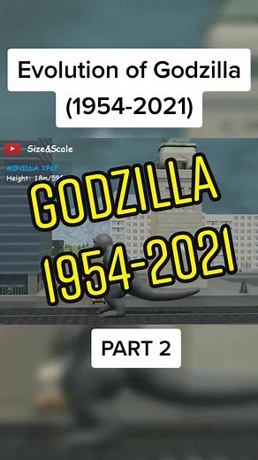 Evolution of Godzilla 1954-2021 #Godzilla #Godzillaclips #godzillavskong #GodzillaEarth #godzillamillennium #godzillahannabarbera #minillagodzillaschild #sizecomparison #sizescale