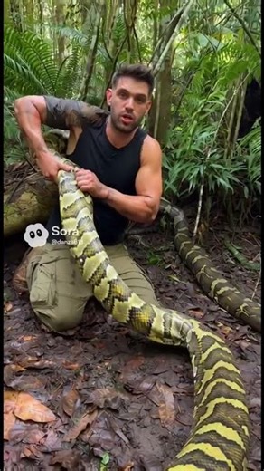 Catching The Largest Python 🤯#trending #viral #nature #snake #wildlife #shorts #foryou #top #tiktok