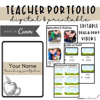 Editable TEACHER PORTFOLIO | CANVA Template | Digital & Printable