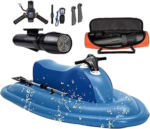 Inflatable Jet Ski Kit, Motorized Inflatable Ride-On Watercraft with 500W/700W Kayak Motor/Diving Handle/Thruster Storage Bag, Max Load Cap. 330 lbs, for Kayak Fishing Boat Paddle Board,500W16A