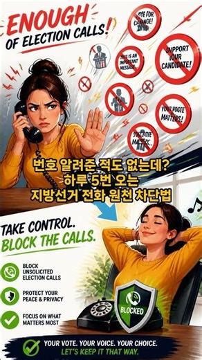 전화 좀 그만해!! 스트레스 폭발하는 지방선거 전화 통신사별 차단 번호 총정리!#쇼츠