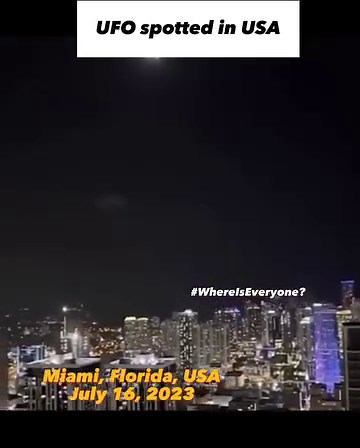 59K views · 641 reactions | Unidentified Flying Object spotted in Miami #aliensighting #ufosightingsfootage #alienlife #UAP #ufosighting #alientech #aliens #UFO #aliensarereal #whereiseveryone | The Alien Archive | Facebook