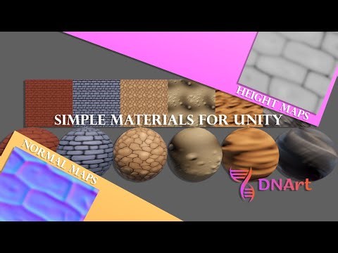 Make EASY materials in Unity in 12 minutes! Normal map & height map (Blender & Unity)