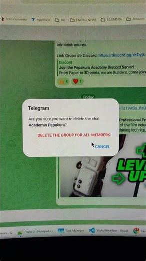 Eliminando la comunidad de Telegram para pasar a Discord
