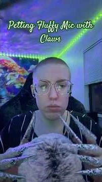 Gently Petting The Fluffy Windscreen Covered Mic with Fingernail Claw Attachments