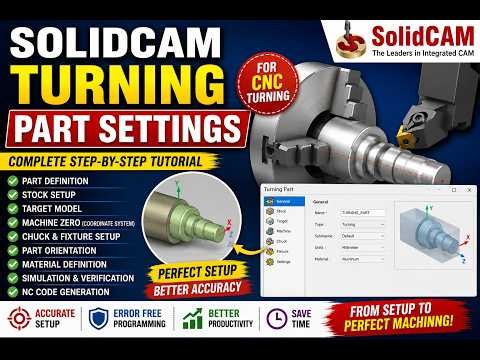 30_SolidCAM Turning Part Setup | Step-by-Step CNC Programming