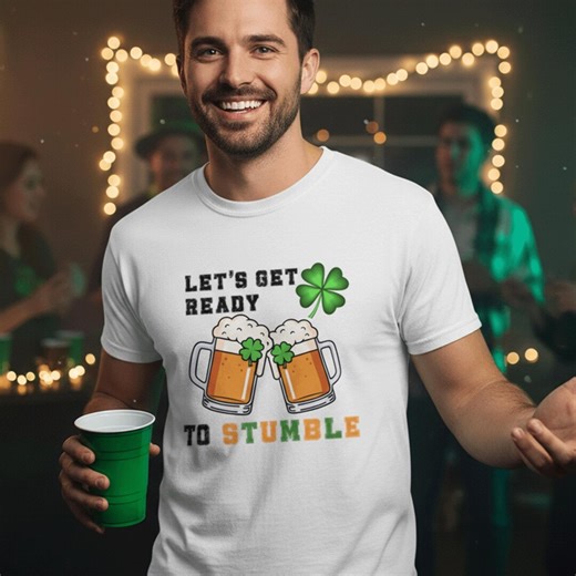 Funny St Patricks Day Beer T-shirt, Ready to Stumble Classic Cotton Tee - Etsy