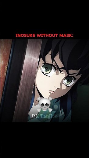 Inosuke without mask 💀 #shorts#kny#demonslayer#anime#tanjiro#nezuko