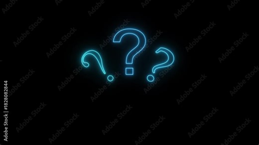 Question mark icon, problem sign . Many neon question marks icon . Something to think about or a Problem to solve