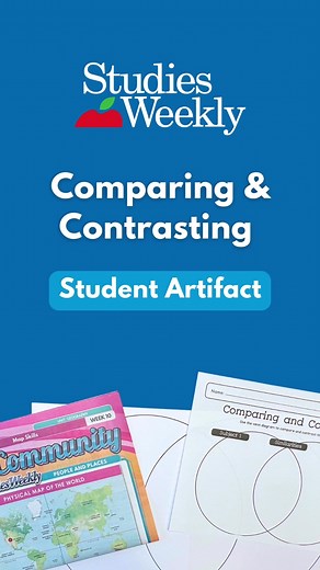 Learn how to create Comparing and Contrasting student artifact with Studies Weekly 🍎📝 #classroomtips #teachertips #socialstudies #elementaryschool #teachersoftiktok #teachingstrategies #schooltips