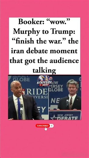 cory booker reacts as gop challenger murphy tells trump to “finish” iran war#CoryBooker#JustinMurphy