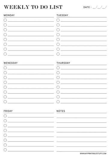 Printable Minimal Weekly To-Do List Templates | A4 & US Letter | Portrait
