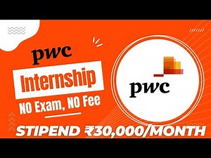 PWC 2025 INTERNSHIP 🔥🔥 | STIPEND ₹30,000/MONTH | NO Exam, NO Fee | All Are Eligible✅