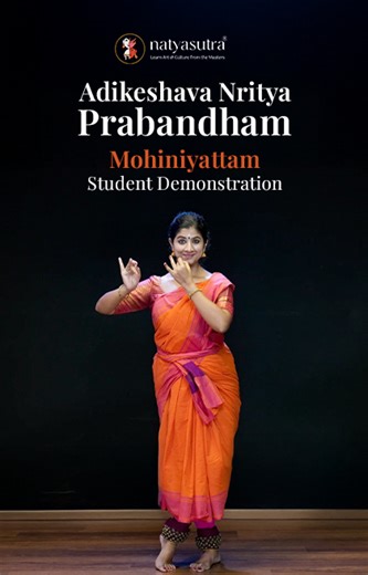 NatyaSutra on Instagram: "A student presents Adikeshava Nritya Prabandham following the Mohiniyattam choreography of Dr Deepti Omchery Bhalla, as part of the pedagogical transmission of this rare prabandha. The composition is set to Raga Thukka and Chembada Tala, employing rhythmic concepts drawn from ritual contexts rather than modern stage conventions. The pre-structured nature of the prabandha and its syllabic patterns become clearly visible in practice, highlighting the discipline and precis