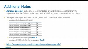 Aerogen Solo HME Instruction Manuals Update