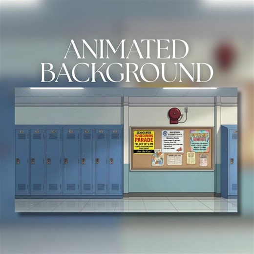 Animated Background | School Hallway with Lockers | High School Interior | MP4 Digital Download | AB355