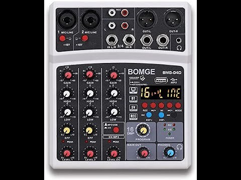Review BOMGE Professional 4 Channel DJ Audio Sound Mixer Interface Mixing