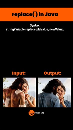 PythonLife on Instagram: "Replace in Java"