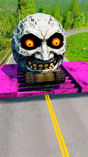 Funny Cars & Crazy Cars VS Bollard Spikec and Giant Hulk's Crash in BeamNG.drive #beamngdrive #short